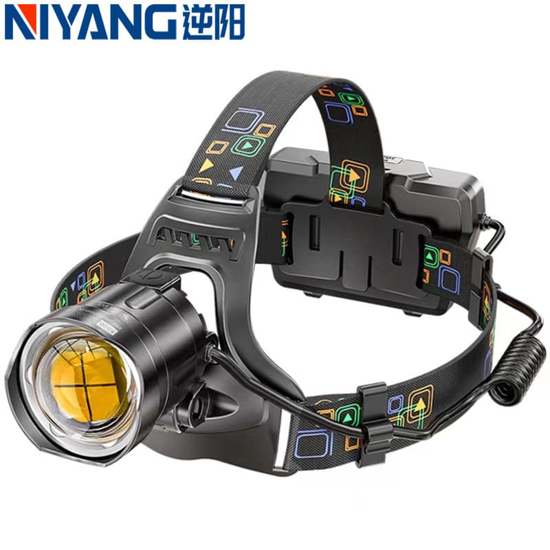 High-power Outdoor Camping Construction Site Headlamp Waterproof Zoomable P70 Rechargeable Head Torch For Field Work