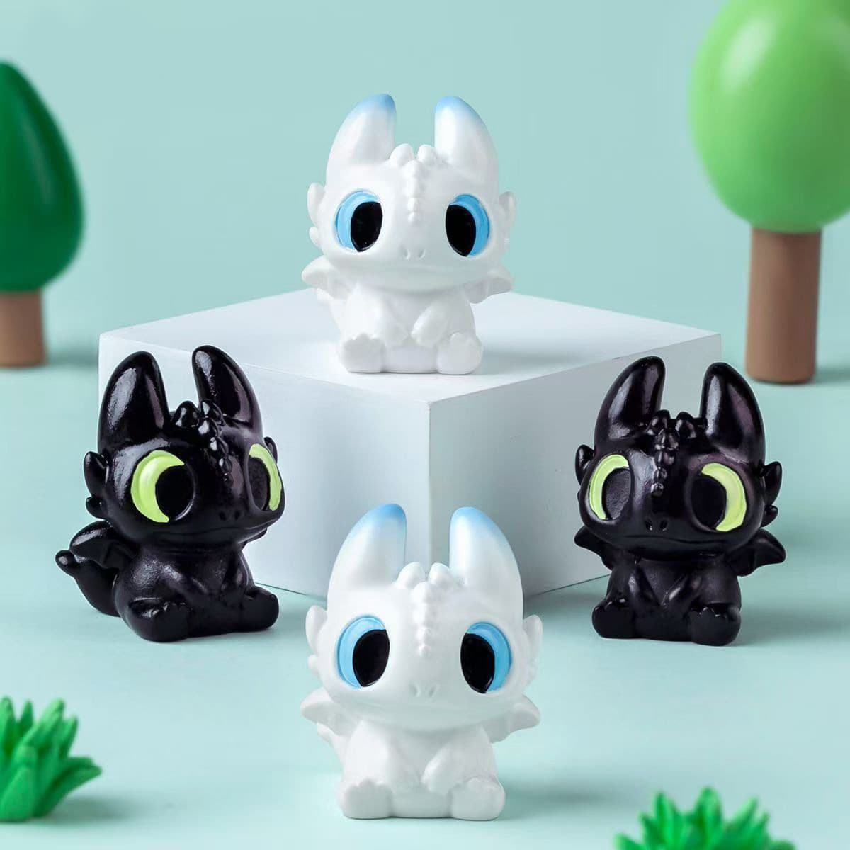 Cute Cartoon Adorable Toothless Figure, Car Dashboard Doll Decor, Home Desktop Micro-landscape Ornaments
