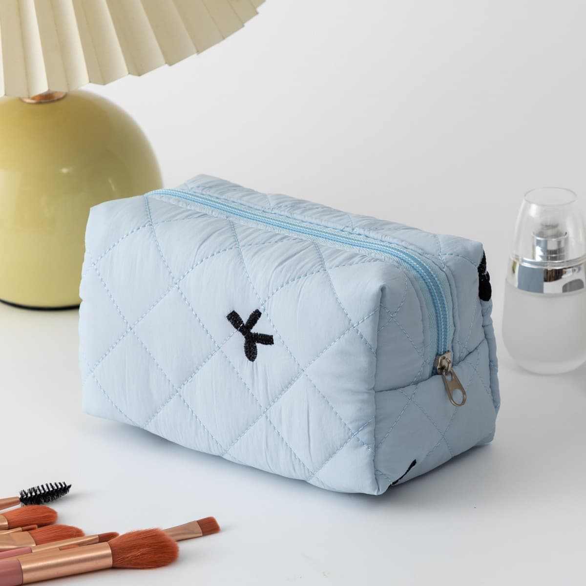 New Floral Quilted Cosmetic Bag Women's Toiletry Bag Travel Portable Makeup Organizer Lipstick Storage Bag Wallet