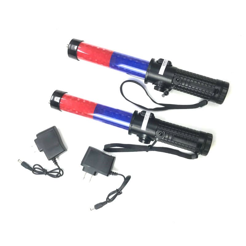 30cm Rechargeable Baton Siren Flashlight Mode Magnetic Strobe Warning Baton Traffic Control Equipment
