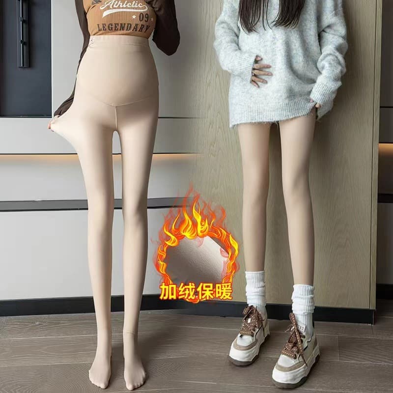 Maternity water-gloss pantyhose, skin-feeling, fashionable, slimming, thick, non-slip-down, bare-leg magic leggings for women.