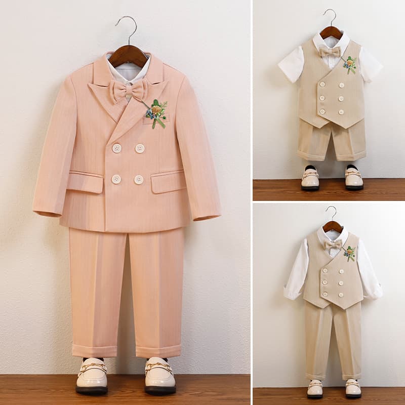 Children's Suit Dress Autumn British Fashion Flower Boy Performance Suit Baby Boy Birthday Photography Outfit Manufacturer