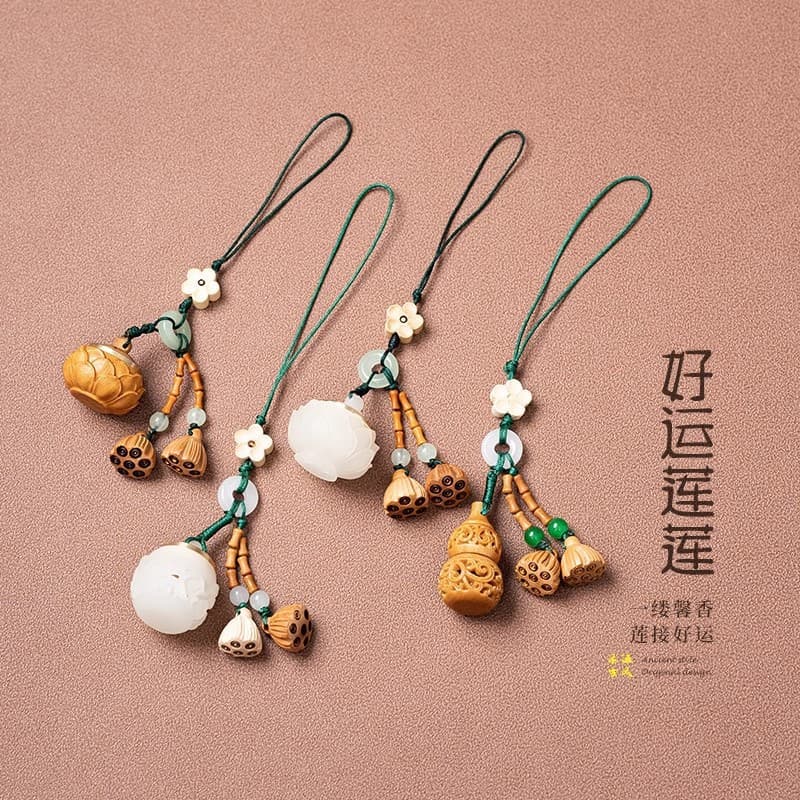 Good Luck Lotus Scented Sachet Ball, Fragrant Pill Gourd Pendant, Phone Charm, Hollow-Out Perfume Ball Pendant, Portable Aroma Diffuser