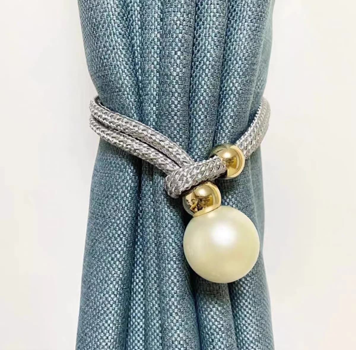 2023 Bestseller Factory Direct Night Pearl Curtain Tiebacks, Large Pearl Ball Tie Ropes, No-drill