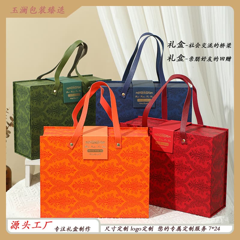 Souvenir gift box wholesale retro forest style camellia bronzing gift box high-end light luxury souvenir gift empty box