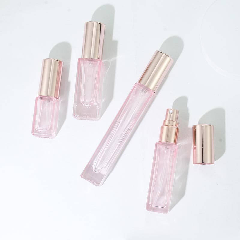 Square Perfume Bottle 3ml 5ml 10ml Rose Gold Glass Perfume Spray Bottle Premium Perfume Refill Bottle