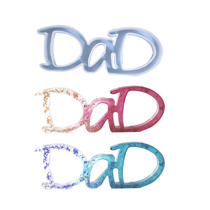 New DIY Resin Mold Dad Father Letter Silicone Mold 3D Letter Decoration Cross-Border Exclusive