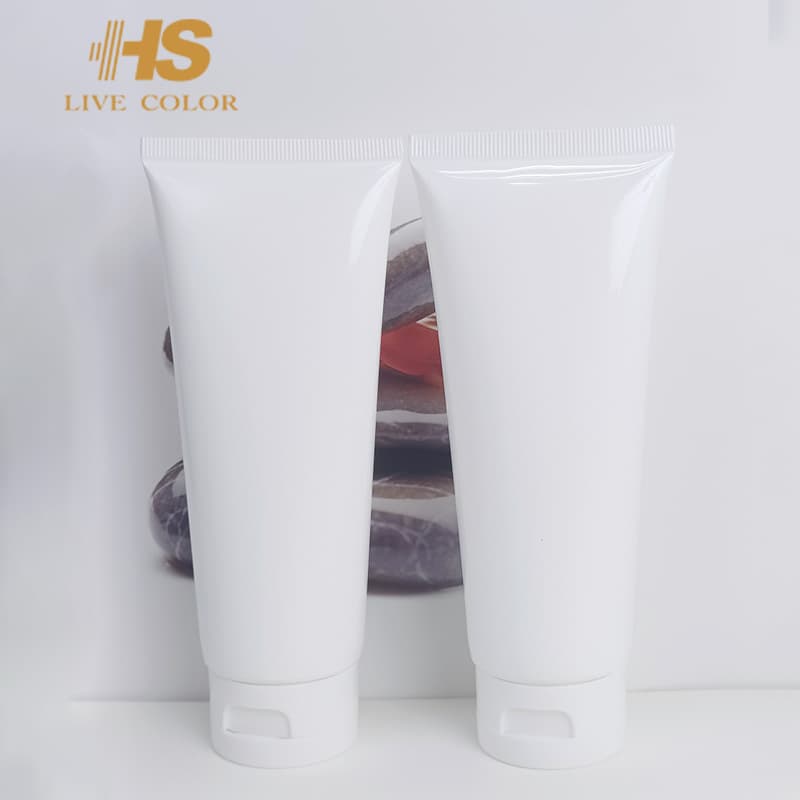 Standard Flip-Top Stock Glossy White 100g/ml Cosmetic Tube, Face Wash Tube, Universal Refill Bottle