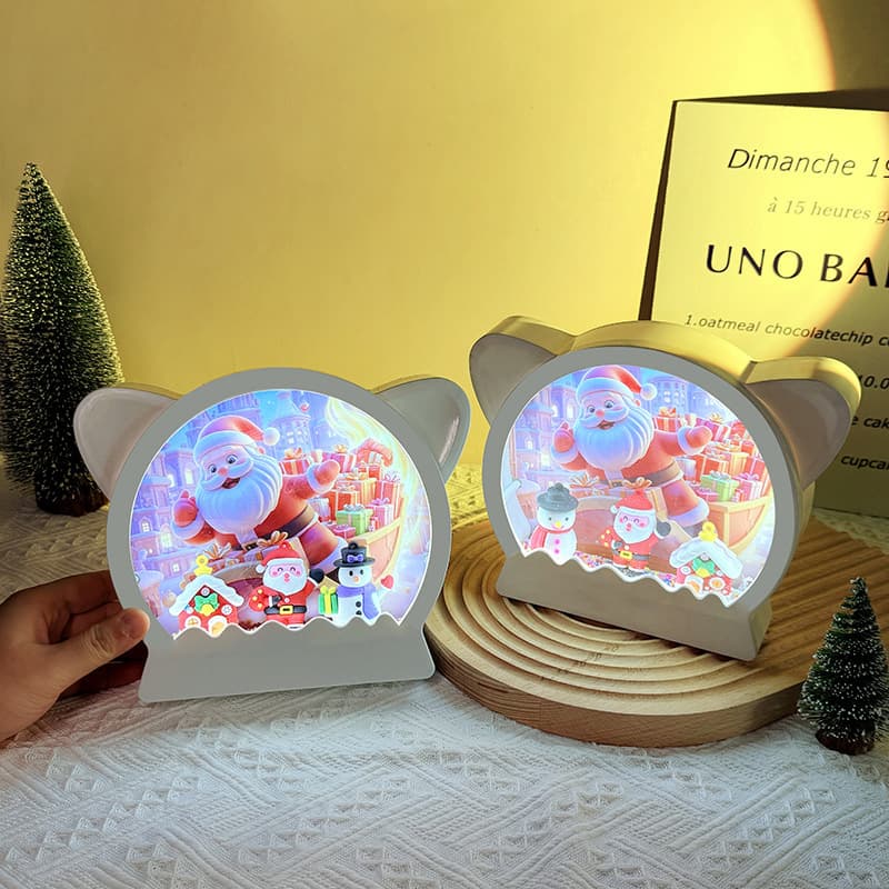 Cross-border Cat Head Christmas Labubu Shinchan KT Night Light, Bedroom Bedside Lamp Ornament, Cartoon Cute Gift
