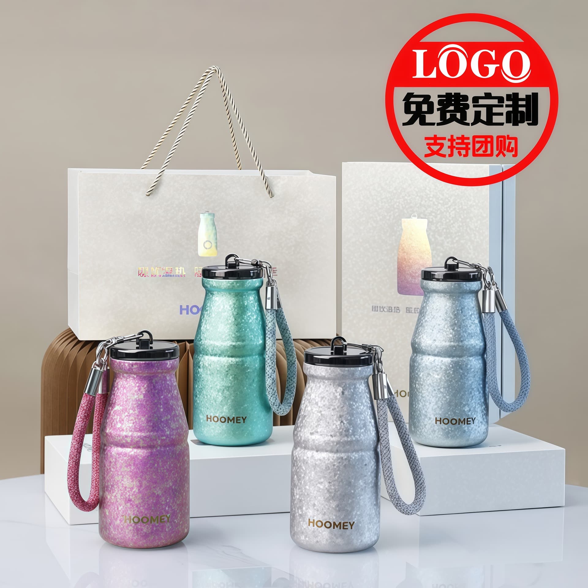 hoomey Pure Titanium Milk Titanium Cup High Aesthetic Small Capacity Insulated Cup Birthday Gift Cup Portable Customizable LOGO