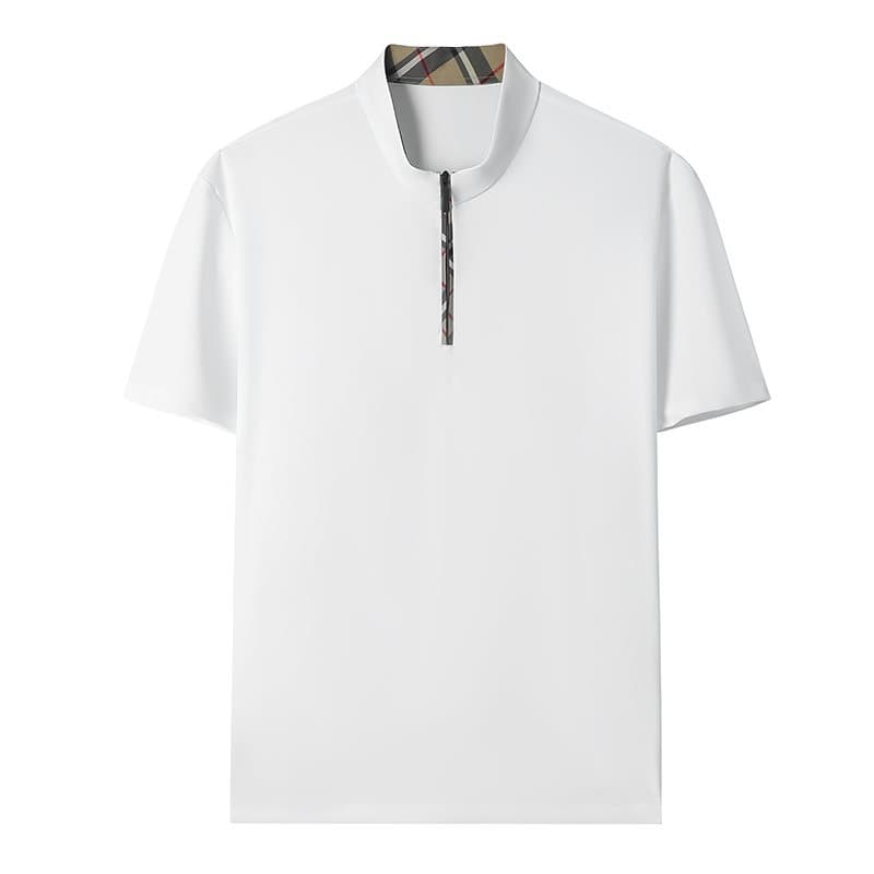 Youth Men's Solid Color Casual Short Sleeve High Quality Men's Shirt Casual Men's Top Seamless Ice
