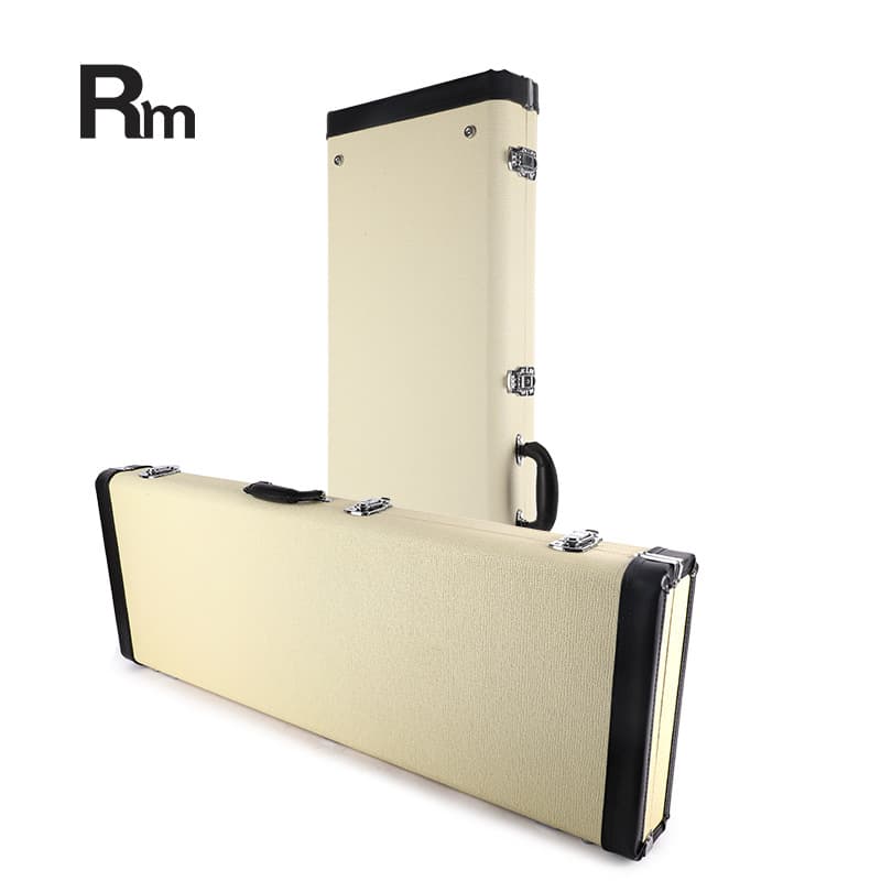 Factory Wholesale Wooden Guitar Case Electric Guitar Acoustic Classical Electric Bass Case Square Leather Wooden Box Checkable