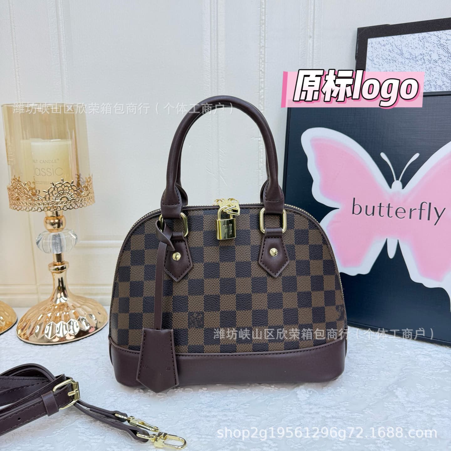 2026 Cross-border New Monogram Shell Bag Women's Handbag Premium Shoulder Crossbody Bag Foreign Trade Wholesale Trendy