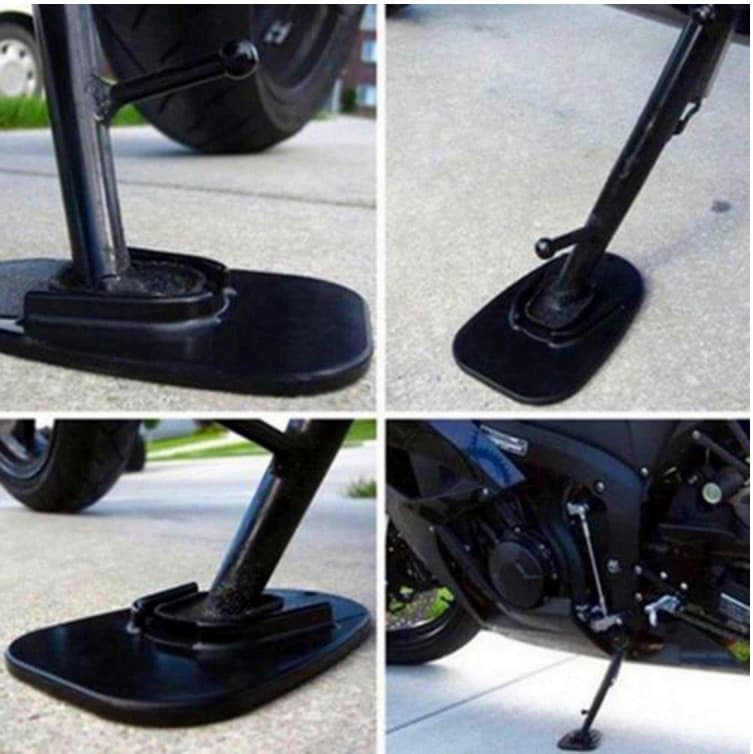 Motorcycle foot pads, side stand support pads, off-road vehicle monopod support pads, side stand big feet