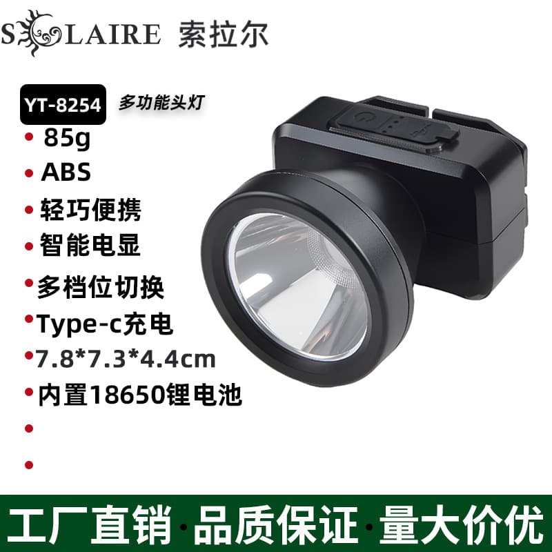 New Cross-Border Mini LED Fishing Light, Outdoor Long-Range Headlamp, Ultra-Light Portable Work Light, Rechargeable
