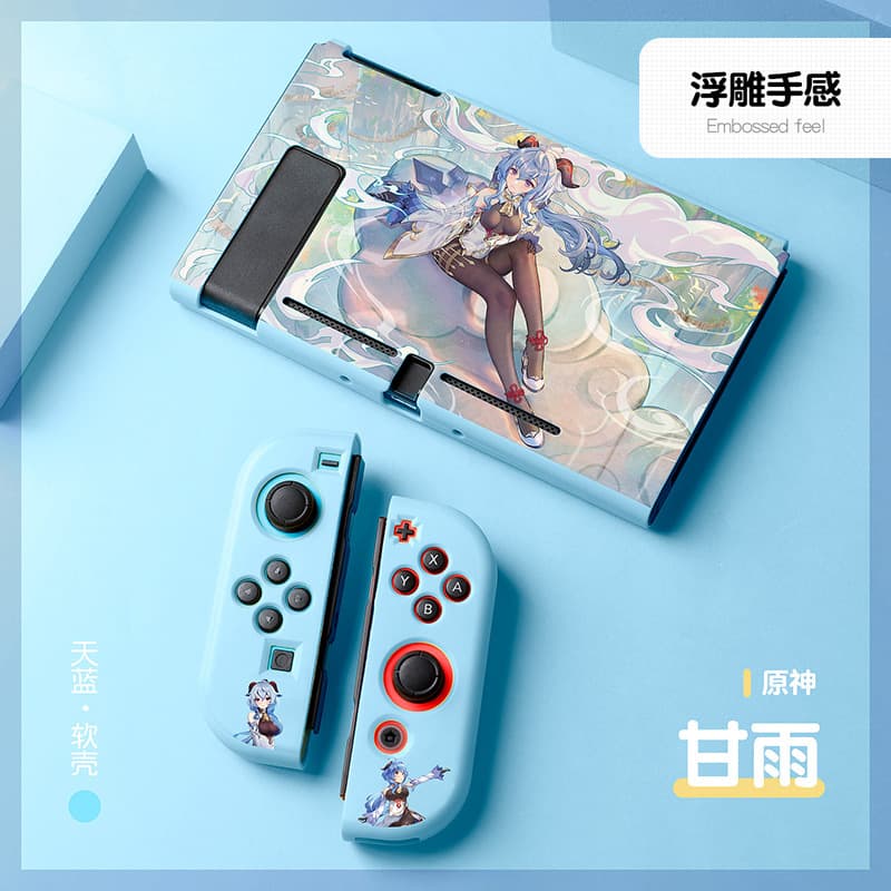 Genshin Impact Shattered Three Switch Frosted Painted Protective Cover NS Split TPU Soft Shell Akuya
