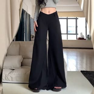 American Black Low Waist Flare Suit Pants Women 2026 Spring New Versatile Non-Stick Leg Drape Wide Leg Floor-Length Pants
