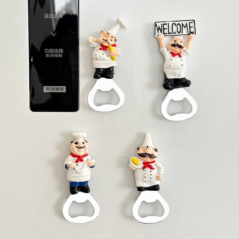 Chef Series Refrigerator Magnet Bottle Opener Beer Opener Wine Opener Soda Drink Magnetic Multi-Functional Opener