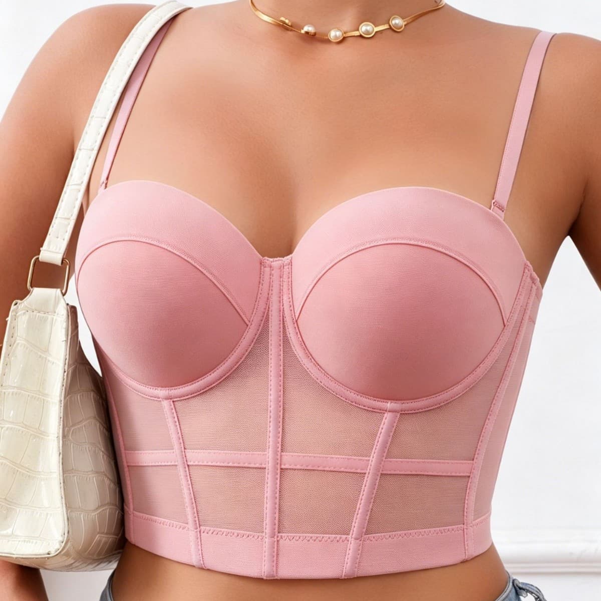 Slim Fit Personalized Hollow-out Halter Top Women's Crop Top Corset Bustier