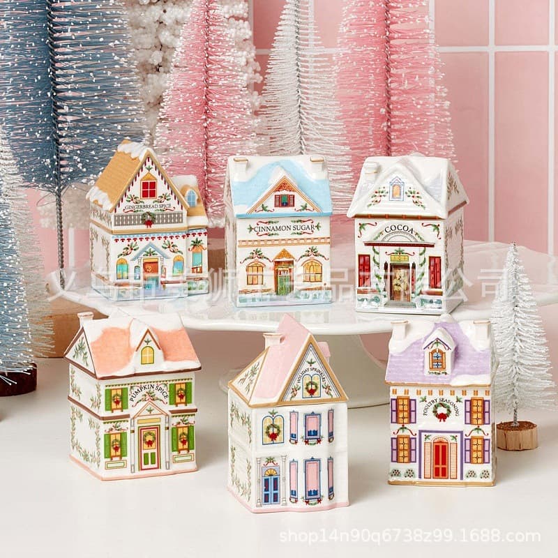Cross-border Resin Decorative Figurine Mini Cartoon House Desktop Decoration Christmas Gift Holiday Decoration