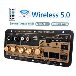 Cross-Border Hot Selling Car Bluetooth Subwoofer Amplifier Board D50 Optical Input Bass and Treble Adjustment Home KTV Mic