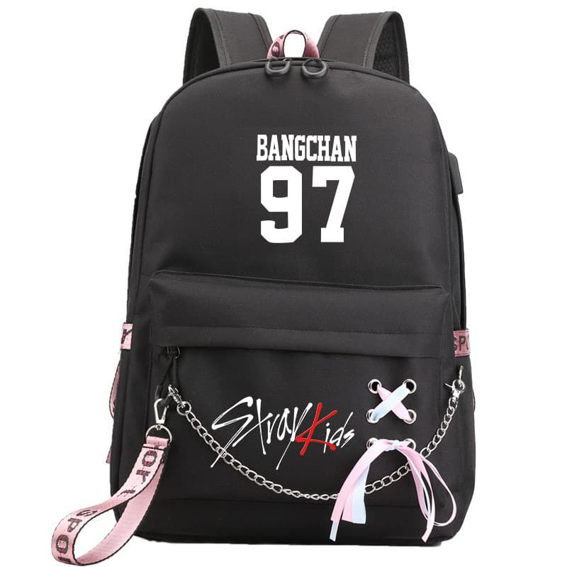 Stray Kids Group Merchandise Same Style Backpack Shoulder Bag Schoolbag Korean Style Student Unisex Large Capacity New
