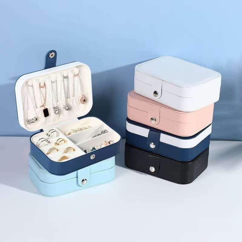 Cross-Border Multifunctional Portable Travel Jewelry Organizer for Girls, Necklace Ring Earring Multi-Layer Home Accessory Jewelry Box