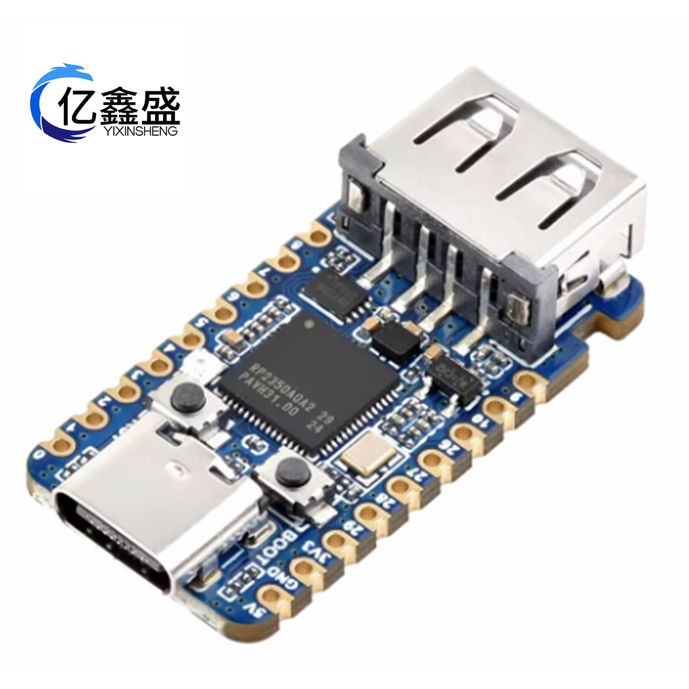 P2350-USB-A Mini Development Board Based on Raspberry Pi RP2350A Type C Interface Dual-Core Dual Architecture