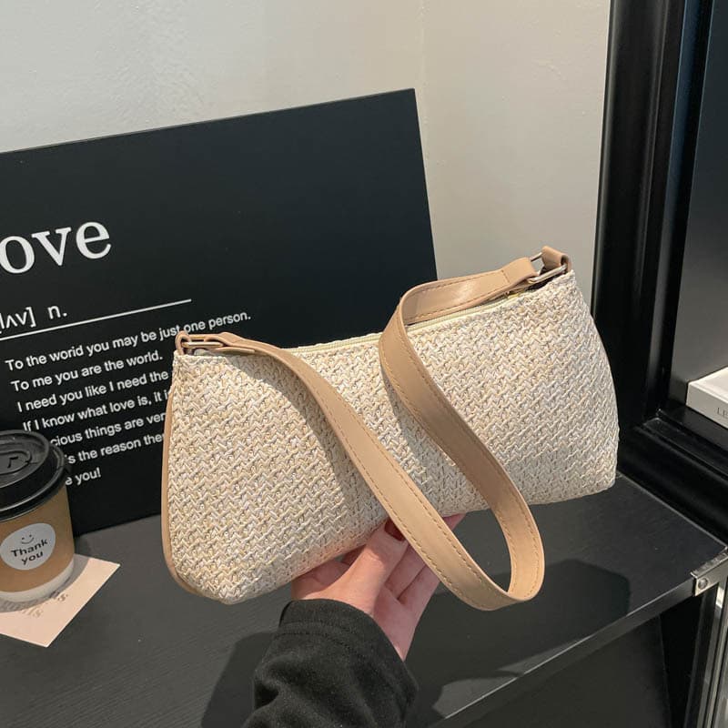 Chinese Style Woven Underarm Bag for Women 2026 Summer New Trend Straw Chain Single Shoulder Bag Fashion Simple Beach Bag