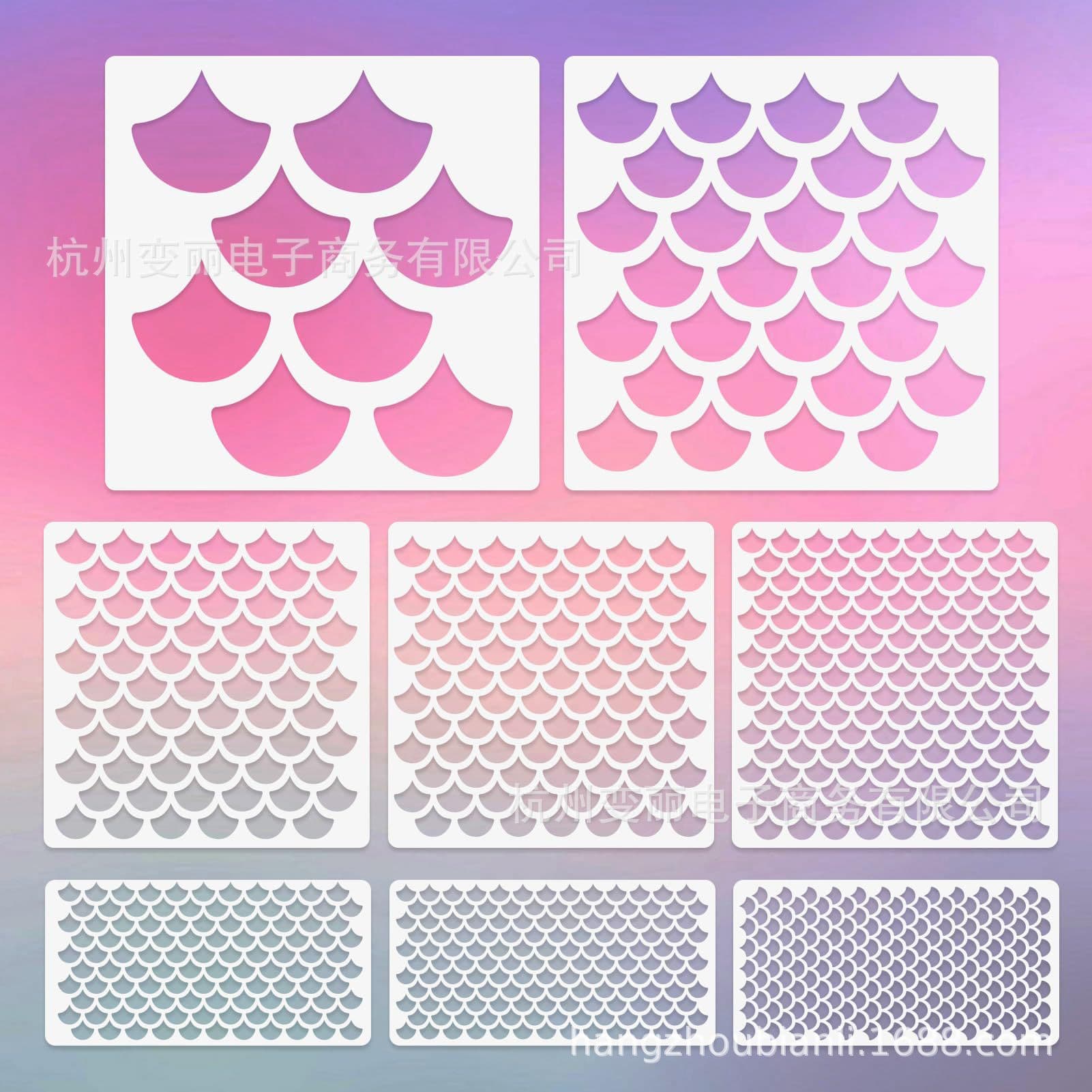 Cross-border Hot Selling PET Mermaid Pattern Drawing Templates Wall Decoration DIY Tools