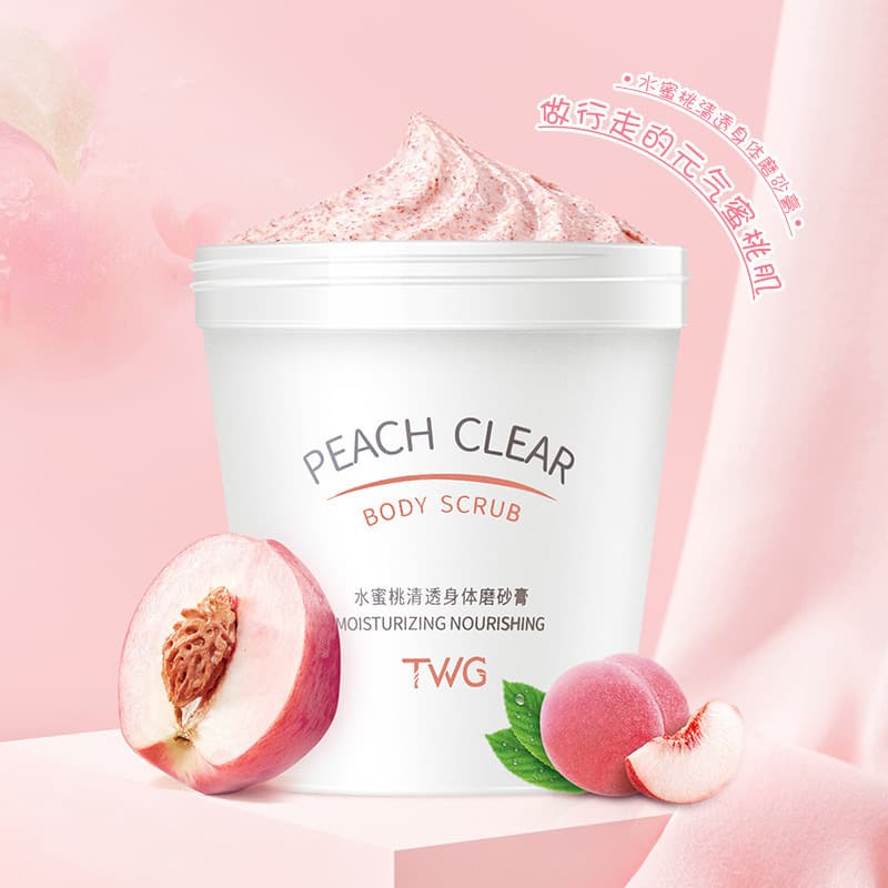 TWG Peach Body Scrub - Refreshes and softens skin, peach ice cream scrub, 200g.