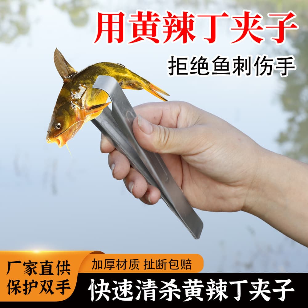 Thickened Multi-functional Clamp for Handling Yellow Catfish, Stainless Steel Fish Control Tool with Anti-puncture Design