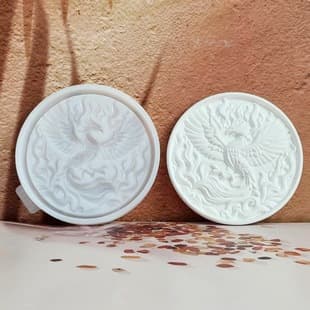 X1196 3D Phoenix Wall Hanging Decorative Cement Plaster Mold DIY Silicone Mold