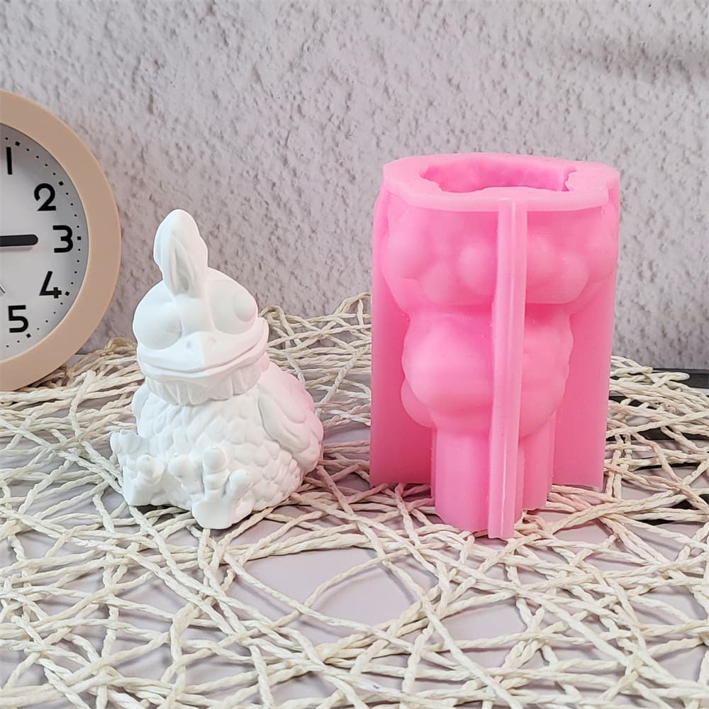 Funny chicken ornament silicone mold DIY cement plaster ornament silicone mold W0649