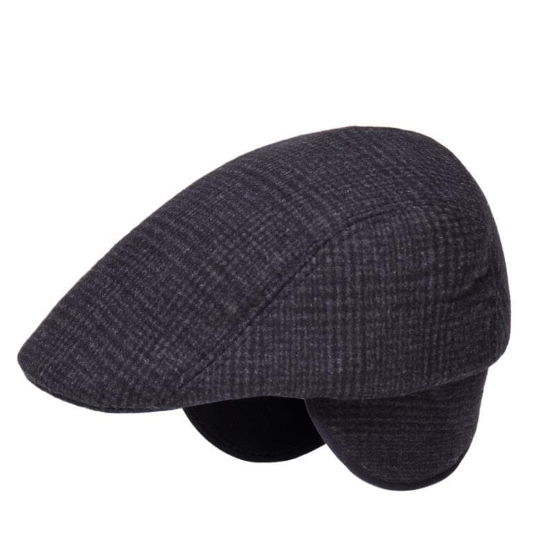 Elderly Recycled Beret-style Baseball Cap, Warm RPET Recycled Earflap Hat, RPET Wool Blend Cotton Hat, Custom Factory