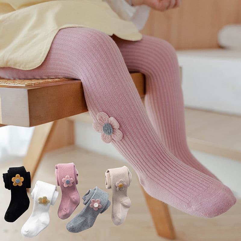 Children's Mid-Thick Pantyhose Spring Autumn White Baby Bodysuit Outerwear Fashionable Princess Bottoms Cotton Artisan