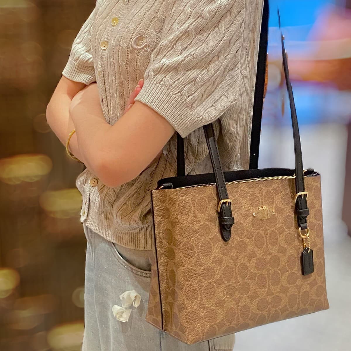 Koujia New Women's Bag Mollie Jasmine 25 Tote Bag Fashionable Versatile Handheld Shoulder Crossbody Bag