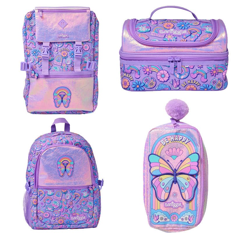 New Australian Smiggle Large Capacity Double Buckle Messenger School Bag Backpack Casual Bag for Primary and Secondary Students Kids