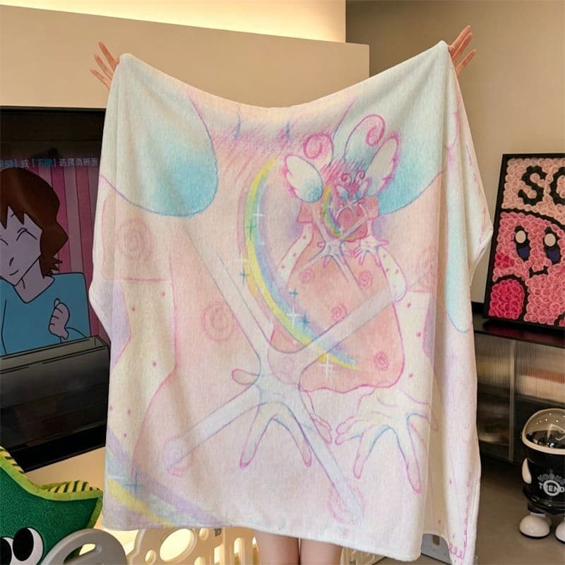 Dreamy Textured Illustration Flannel Blanket Office Nap Throw Blanket Living Room Sofa Blanket Air Conditioning Blanket