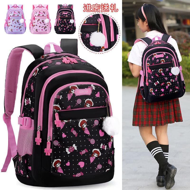 New Student Backpack Large Capacity for Girls Grades 1-6 Lightweight Durable Shoulder Bag Cross-Border Wholesale