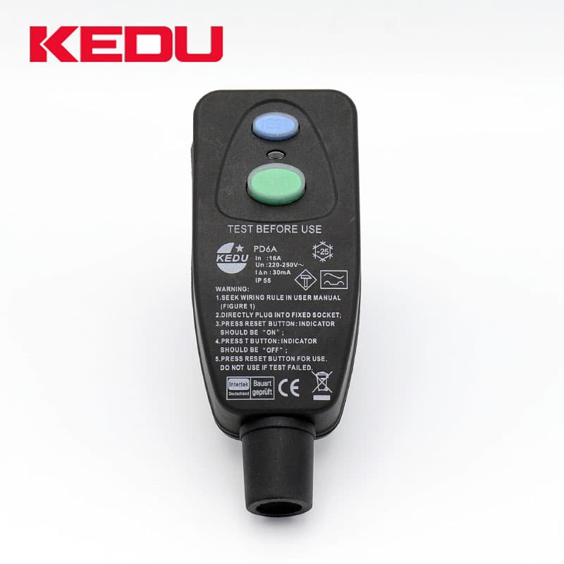 Kodo German-style residual current protection, leakage current trip, manual reset, PD6A residual current protection plug.
