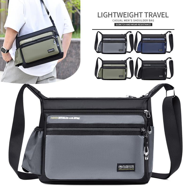 Men's Bag 2024 Summer New Lightweight Nylon Shoulder Bag Business Commuter Large Crossbody Bag