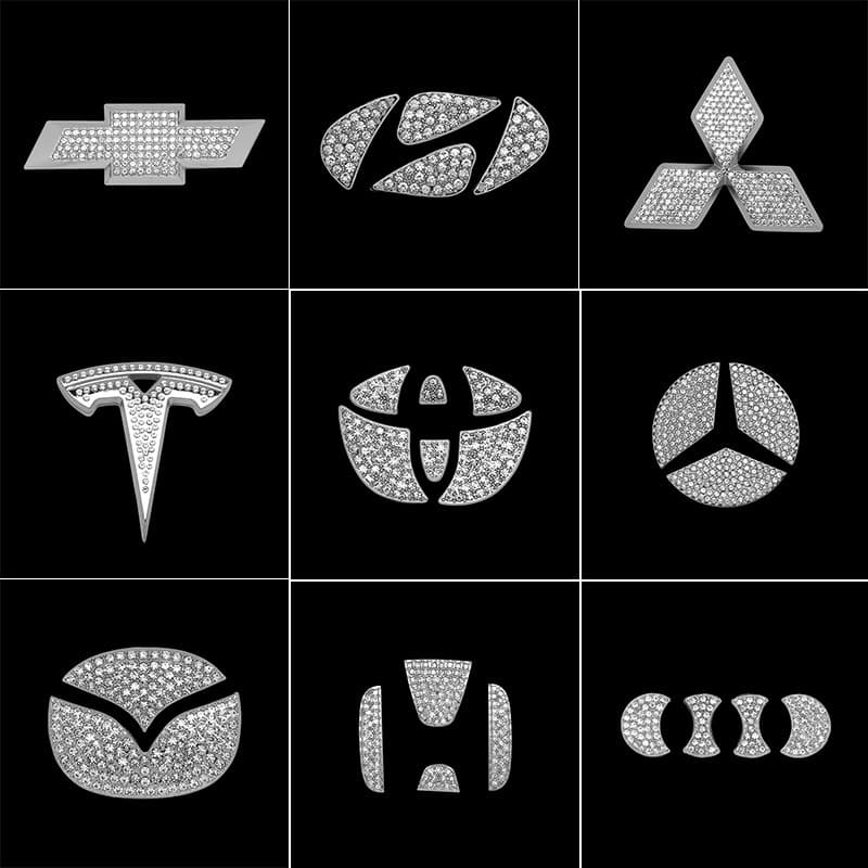 Applicable for Mercedes, Audi, BMW, Toyota, Honda, Mazda steering wheel emblem rhinestone decoration interior