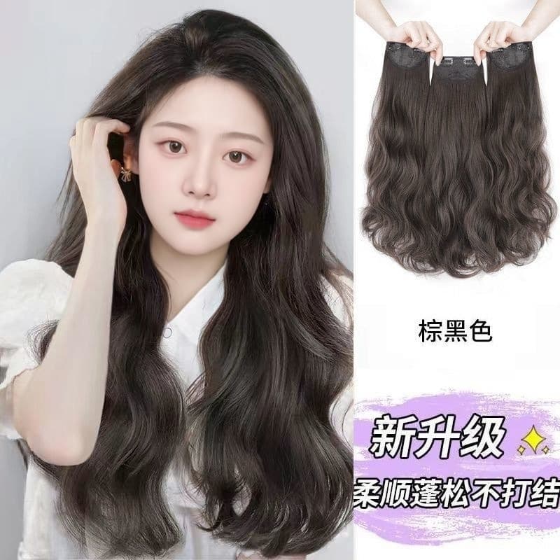 Easy care free hair net natural wig big wavy long hair curly hair extensions fluffy and smooth women's wig