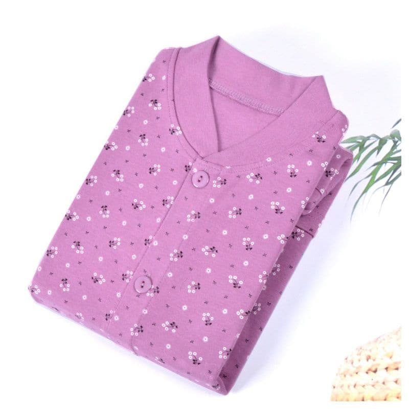 2025 Autumn/Winter Open-Front Cotton Cardigan for Elderly Women, Long-Sleeve Undershirt, Button-Front Top