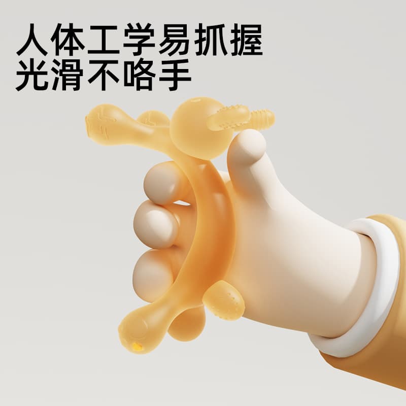 Amazon New Bunny Teether Baby Food-Grade Silicone Molar Teether Infant Chew Toy One-Piece Teething Toy