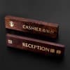 Hotel desktop signs, commercial cash register signs, reception signs, copper/aluminum/solid wood signs, corporate freestanding warm directional signs