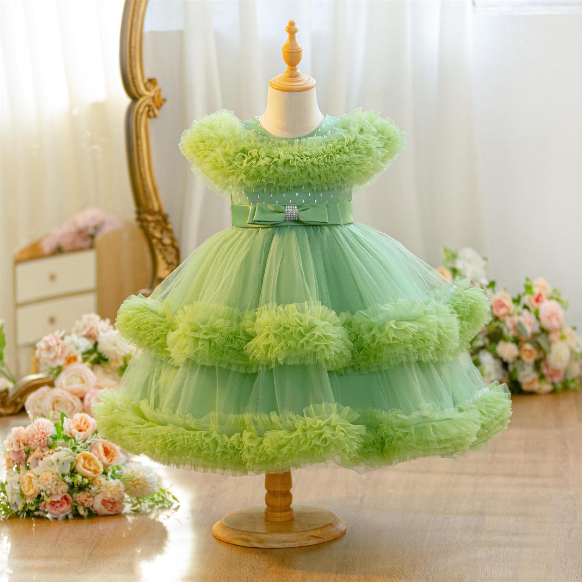 Cross-border Girl's Birthday Flower Girl Dress Children's Stage Performance Costume Baby Princess Tutu Dress Wholesale