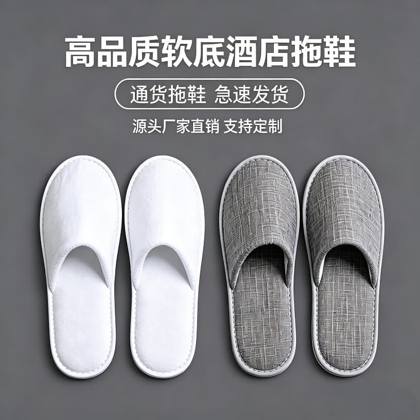 High-end hotel slippers wholesale bed and breakfast hotel thickening beauty salon soft bottom home non-slip disposable slippers