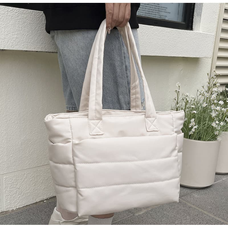 Foreign Trade Tote Bag Women's Large Capacity Commuter Handbag Nylon Fabric College Student Shoulder Bag 2025 Spring New Arrival